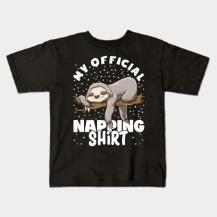 Funny Napping Sleeping Sloth Lazy Sleep Kids T-Shirt